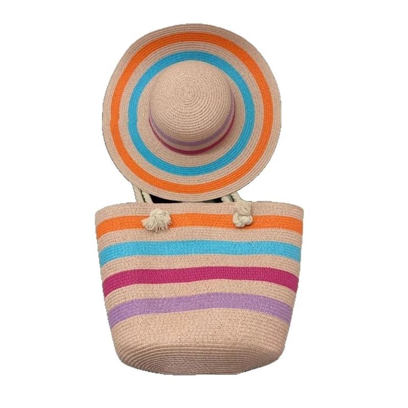 Strandtasche mit bunten Streifen Skanto