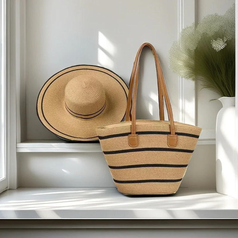 Strandtasche mit bunten Streifen Skanto