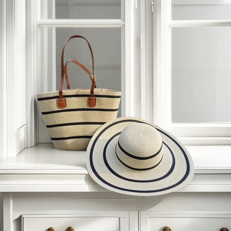 Strandtasche mit bunten Streifen Skanto