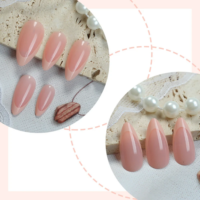Natürliche French Tip Press-On Nägel
