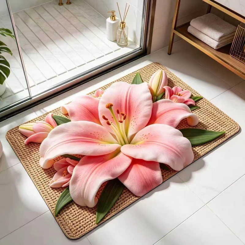 Elegante florale dekorative Badmatte