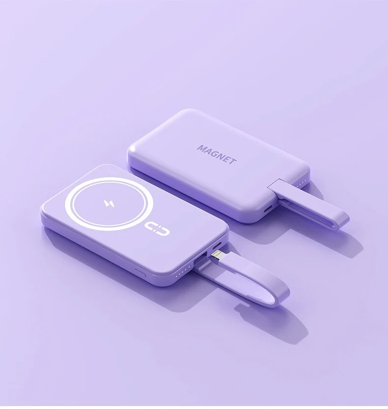 Magnetische Powerbank mit kabellosem Laden und integrierter Schnellladefunktion Skanto
