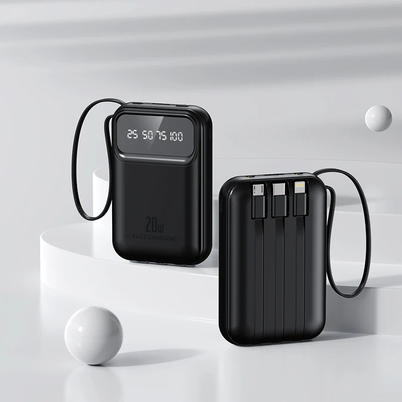 Kompakte Powerbank mit integrierten Schnellladeanschlüssen Skanto