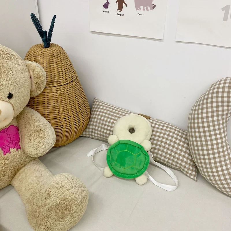 Plüschschildkröte Kinder-Rucksack mit weichem Nackenkissen und verstellbaren Trägern