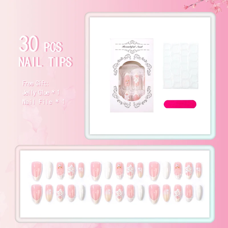 Premium Dekorative Press-On Nagelkunst Set
