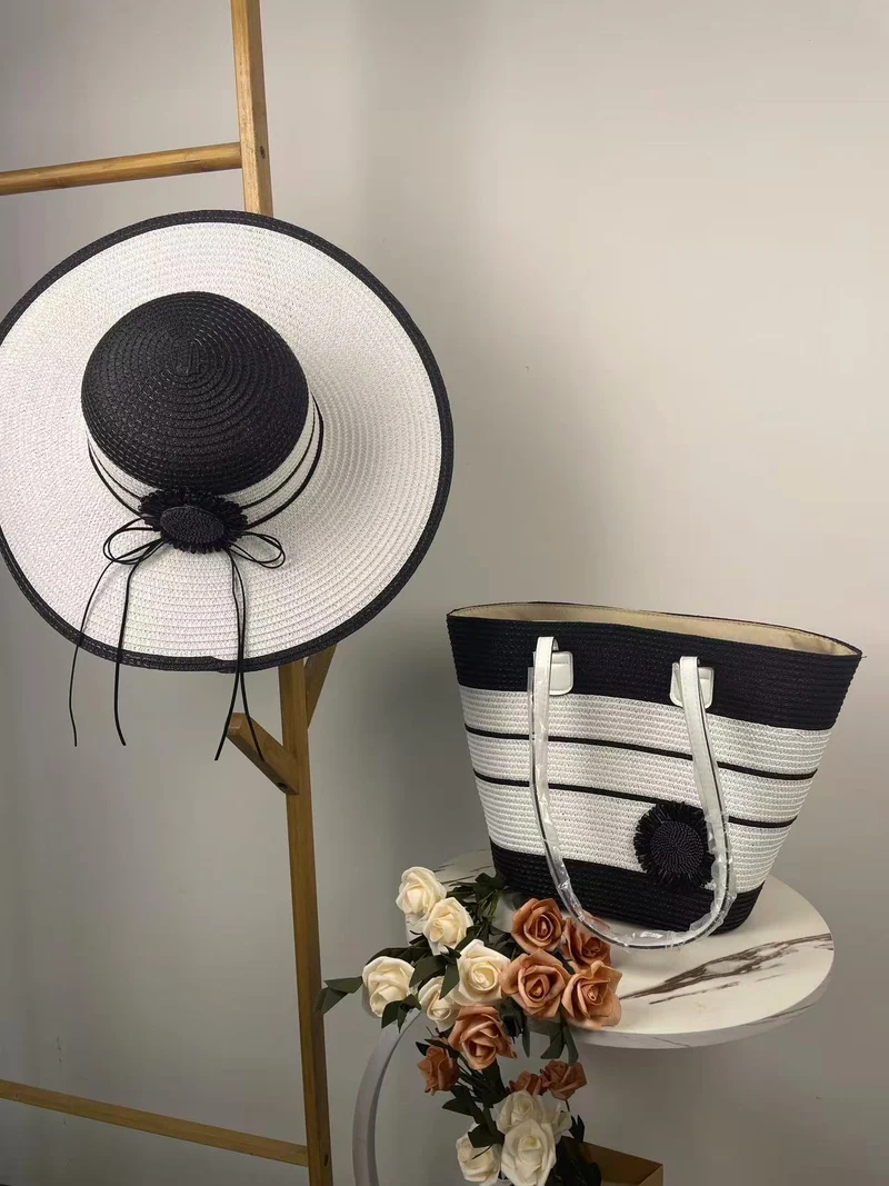 Elegante Strandtasche mit passendem Sonnenhut Skanto