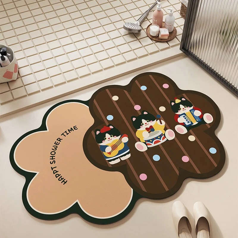 Verspielte Bären-Themen-Plüsch-Badezimmermatte