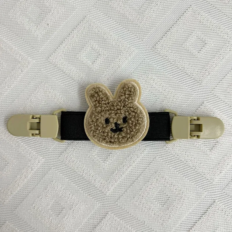 Plüsch Teddy Schnullerclip mit Sicherheitsverschluss und elastischem Band