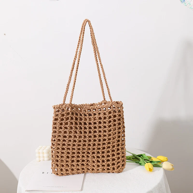 Handgefertigte Baumwolltasche mit dekorativem Netzdesign Skanto
