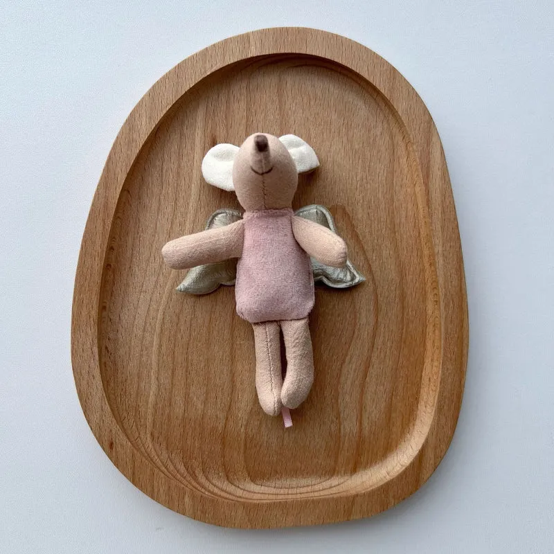 Miniatur Artisan Stoffmaus Puppe mit Flügelcape