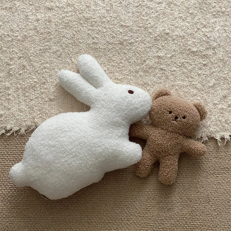Leinen-Punkte-Pyjama Komfort-Hase Puppe mit langen schlaffen Ohren