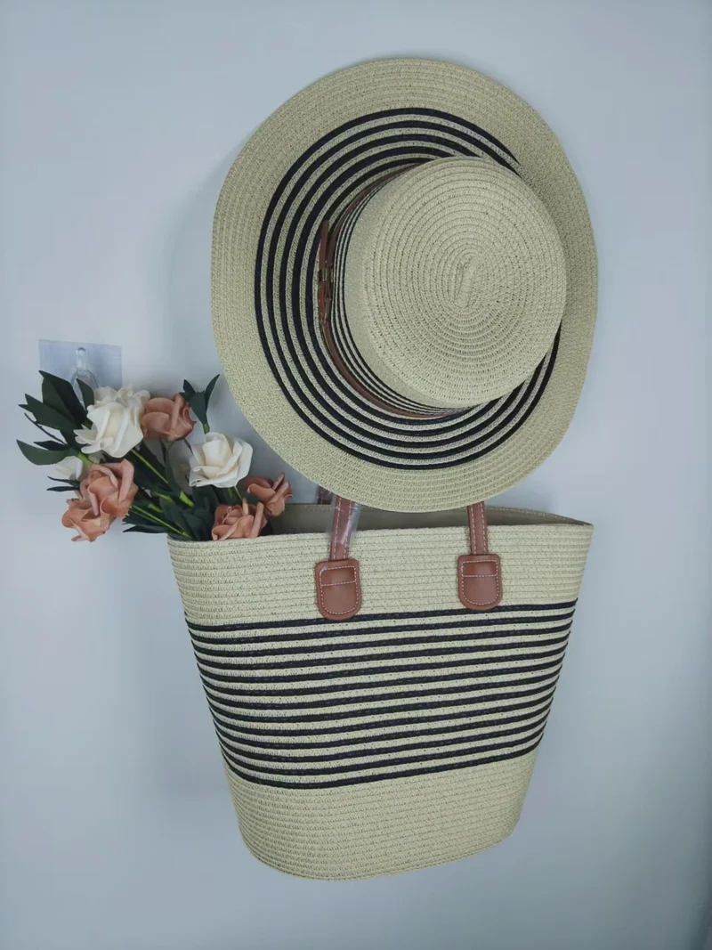 Elegante Strandtasche mit passendem Sonnenhut Skanto