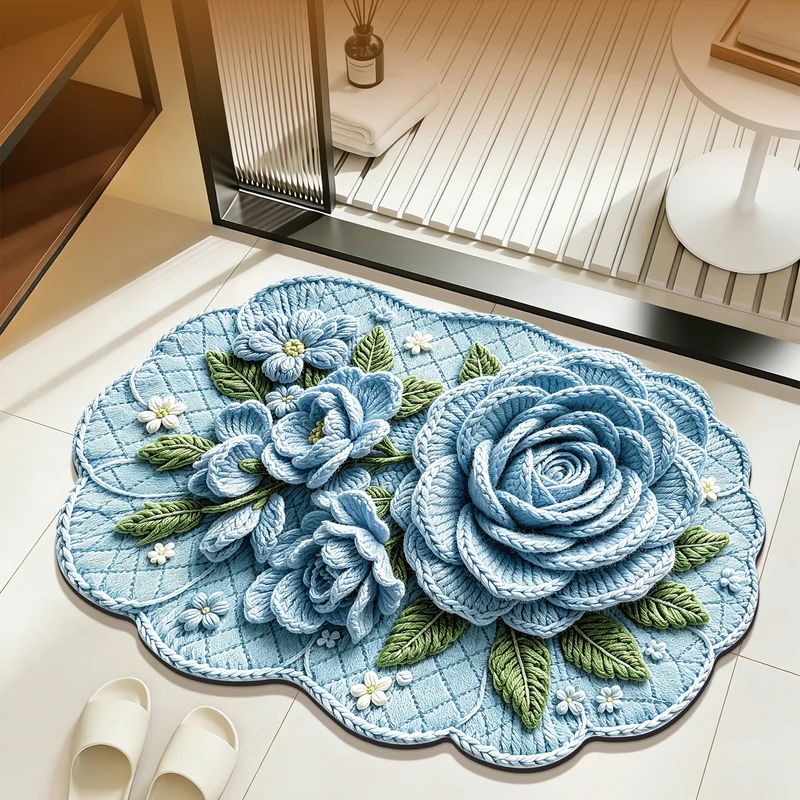 Dekorative florale Plüschbereichsmatte für Innenräume