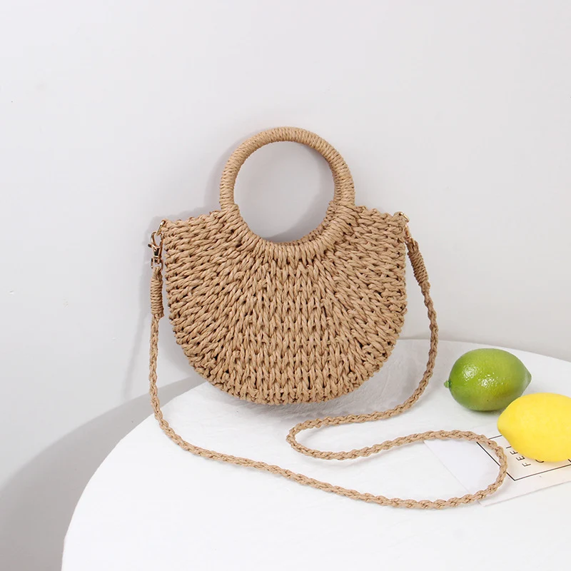 Geflochtene Mini-Handtasche mit runden Griffen Skanto