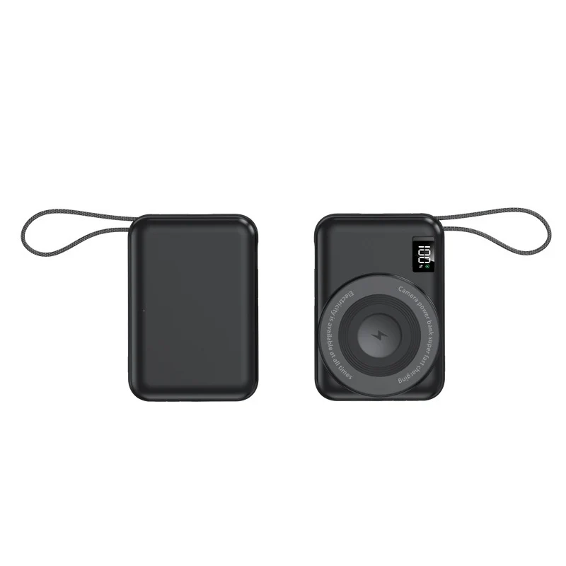 Tragbare Powerbank mit integriertem Qi-Laden und Digitalanzeige Skanto