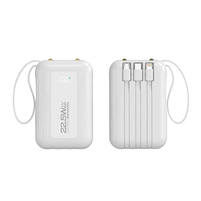 Tragbare Powerbank mit integrierten Schnellladeanschlüssen und Digitalanzeige Skanto