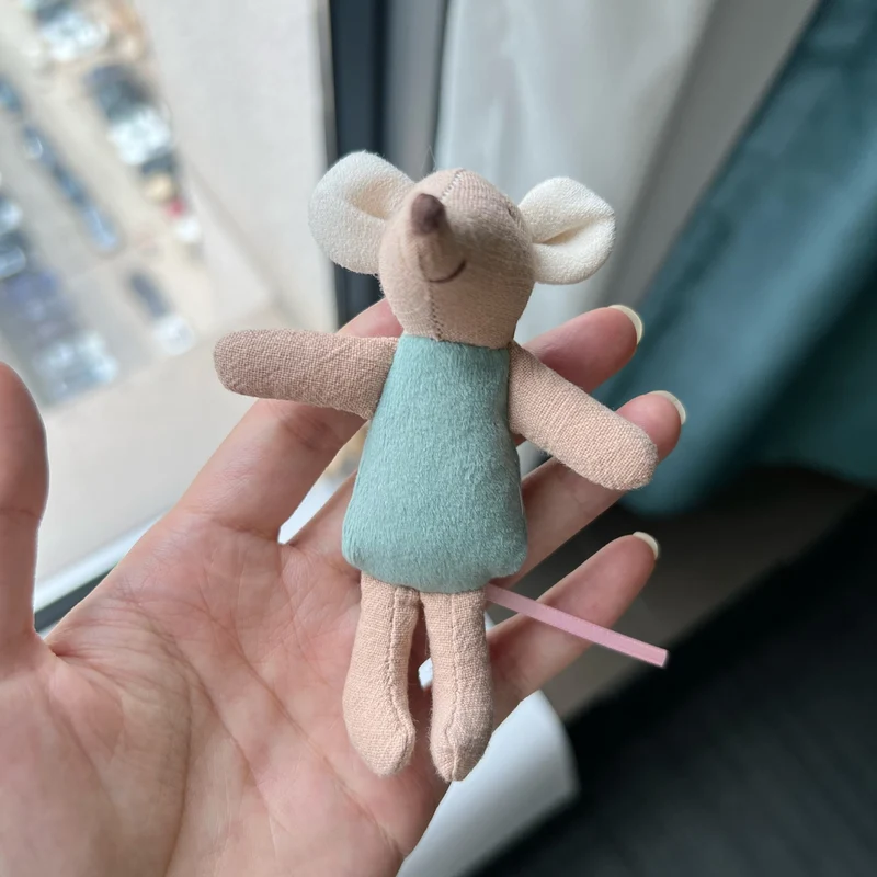 Miniatur Leinen Maus Komforter Plüsch Schlüsselanhänger
