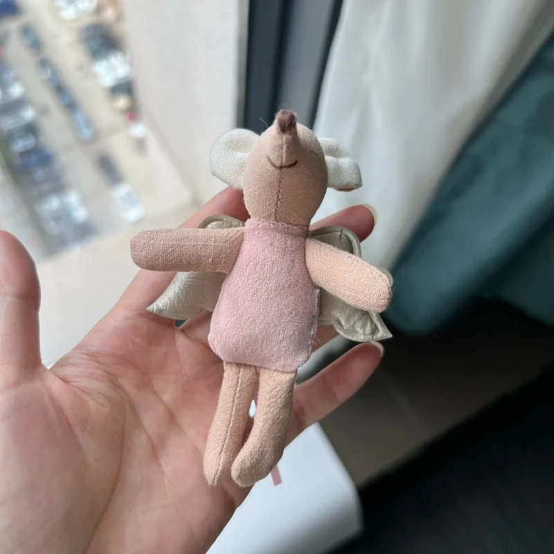 Miniatur Leinen Maus Komforter Plüsch Schlüsselanhänger