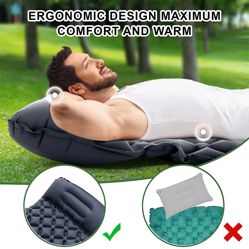 Luftmatratze mit integriertem Kissen und komfortablem Ventilsystem Skanto