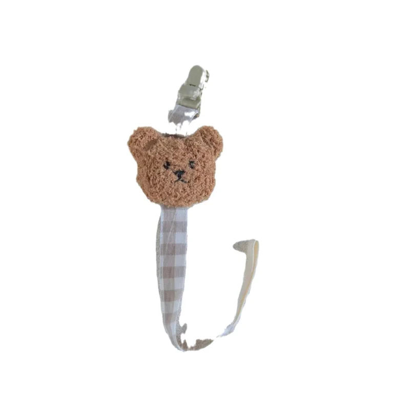 Blumenkleidungs-Schnullerclip mit Gingham-Baumwollgurt