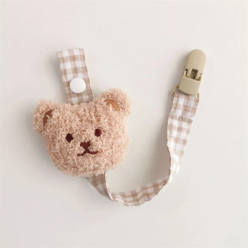 Blumenkleidungs-Schnullerclip mit Gingham-Baumwollgurt