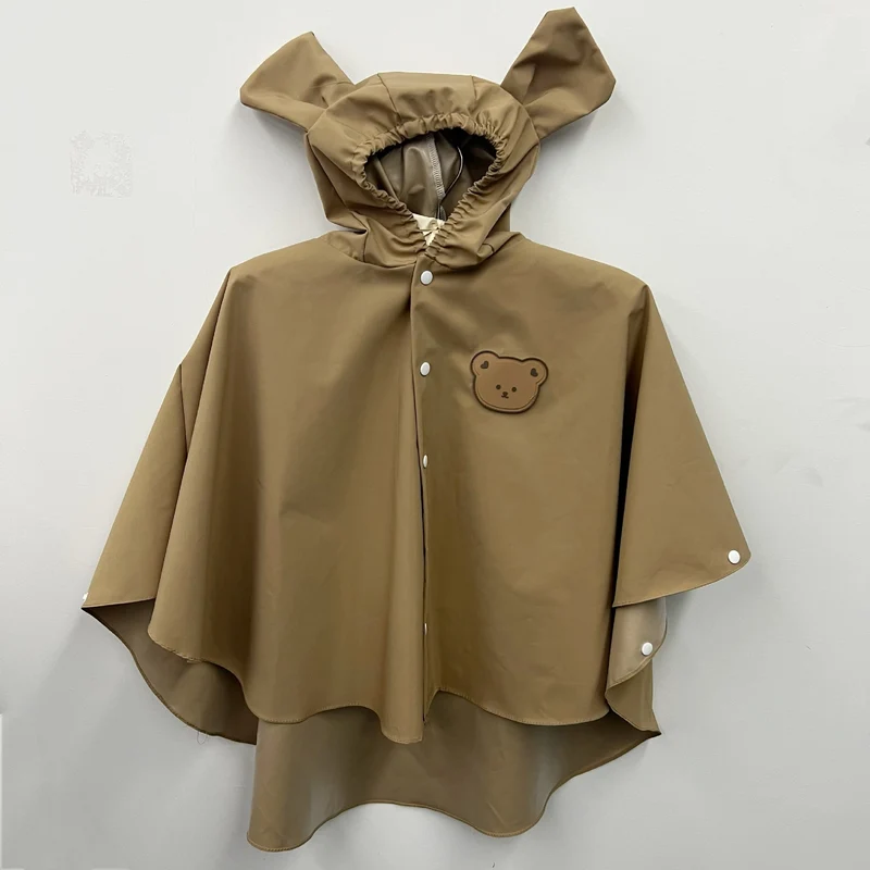 Kinder wasserfester Regenponcho mit Hasenohrenkapuze