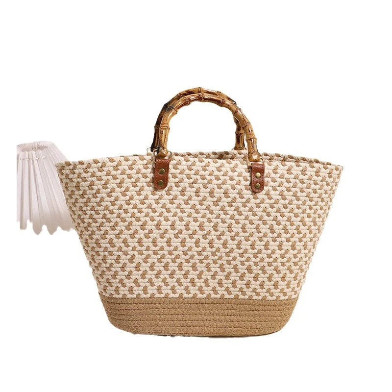 Eleganter Stroh-Shopper mit Bambusgriffen Skanto