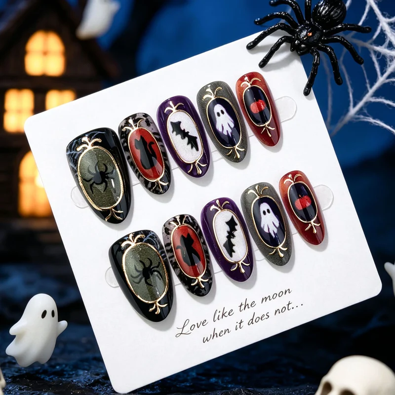 Halloween-Themen Press-On Nagelkunst Set 1790738757