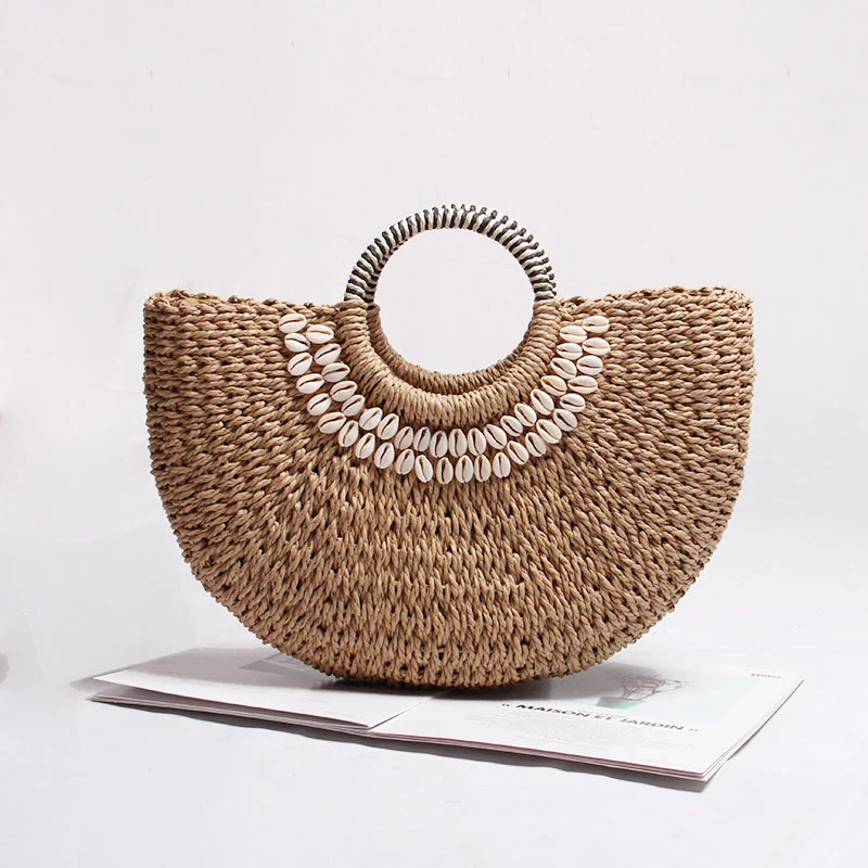 Elegante Korbtasche mit Muschel-Dekor Skanto