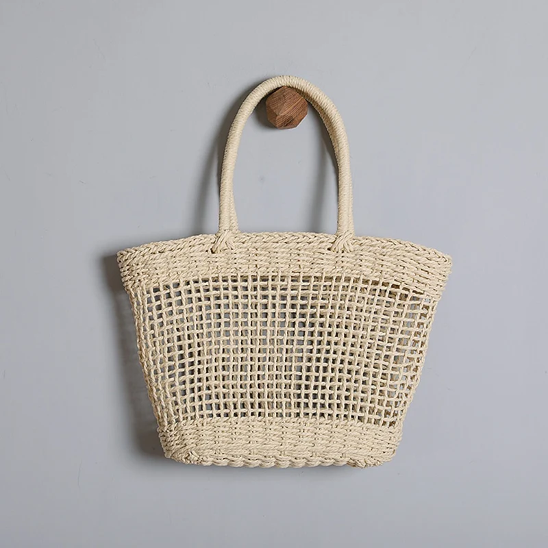 Korbtasche aus Naturraffia mit stabilen Griffen Skanto