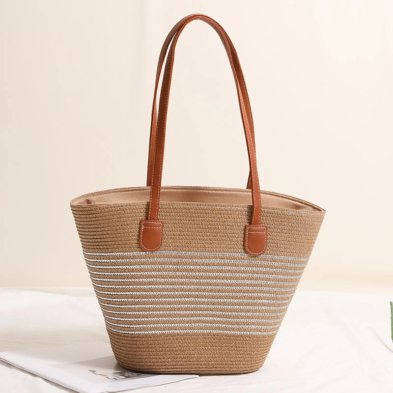 Elegante gewebte Tasche mit Lederakzenten Skanto