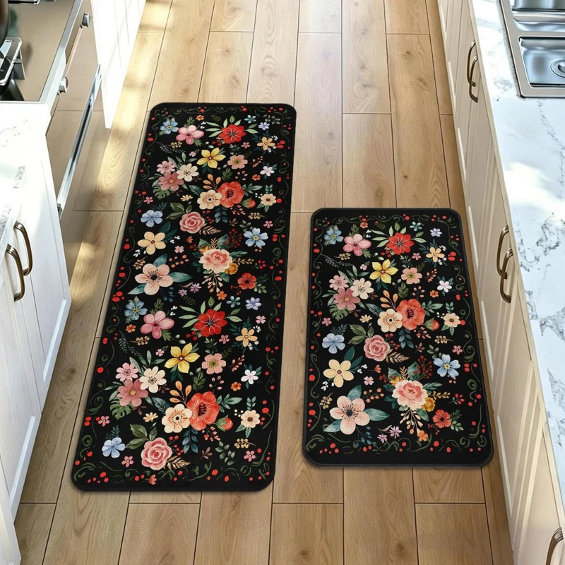 Florales Design Küchenläufermatte