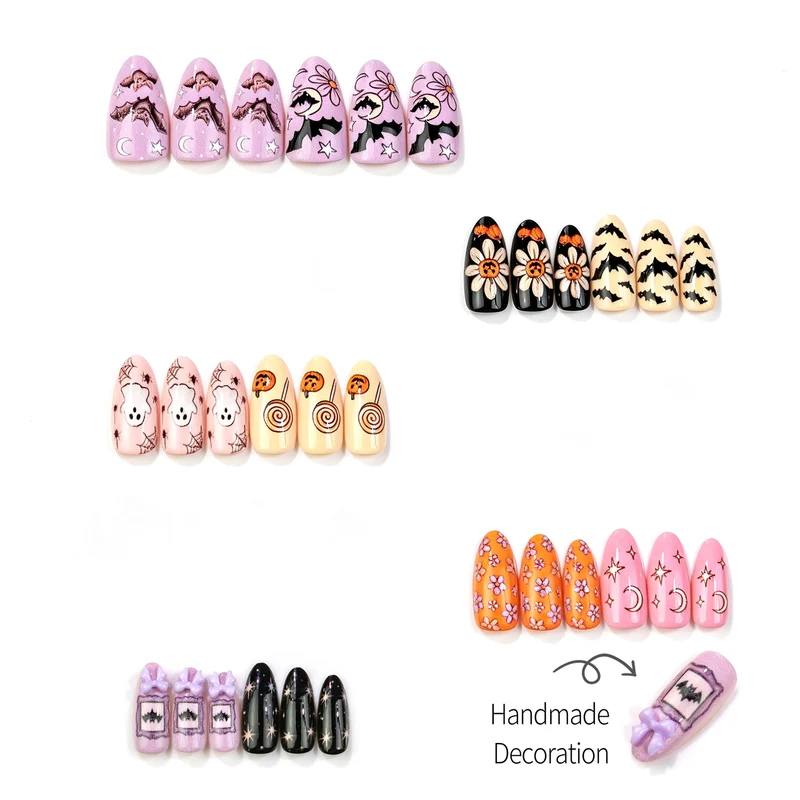 Halloween-Themen Kunst Press-On Nagel Set