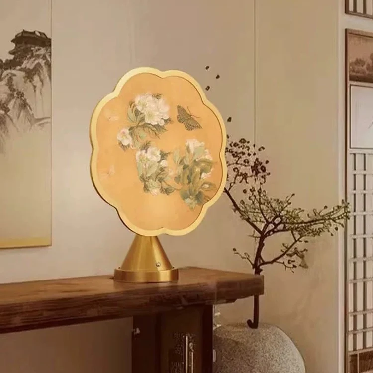 Künstlerisch Bestickte Tischlampe