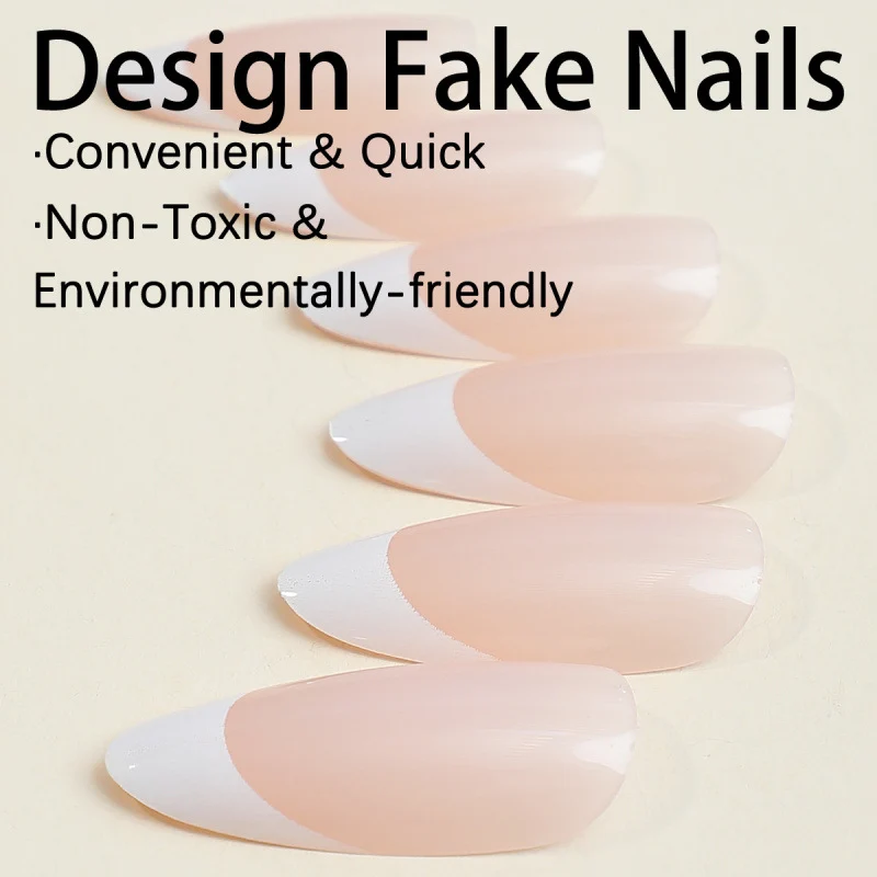 Französische Spitzen-Presse-Nageldesign-Set