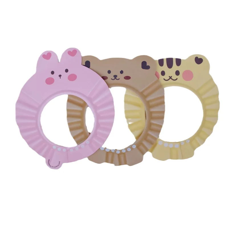 Baby-Bad Duschvisier mit verstellbarem Druckknopf und süßem Tier-Rüschendesign