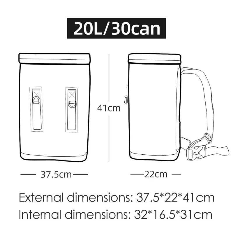 Unisex isolierter Outdoor-Kühlrucksack mit wasserdichter TPU-Beschichtung, robusten MOLLE-Schlaufen und ergonomischen Schultergurten Skanto