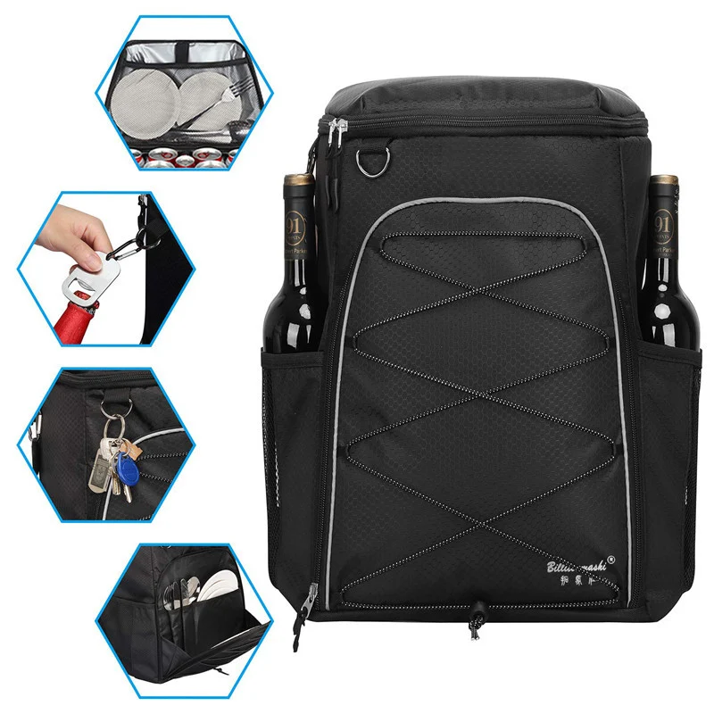 Unisex isolierter Kühlrucksack mit thermisch versiegeltem Innenraum, flexiblem Tragekomfort und organisierter Fronttasche Skanto