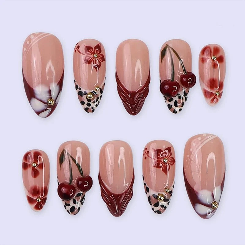 Floral Blossom Dekorative Press-On Nagelset