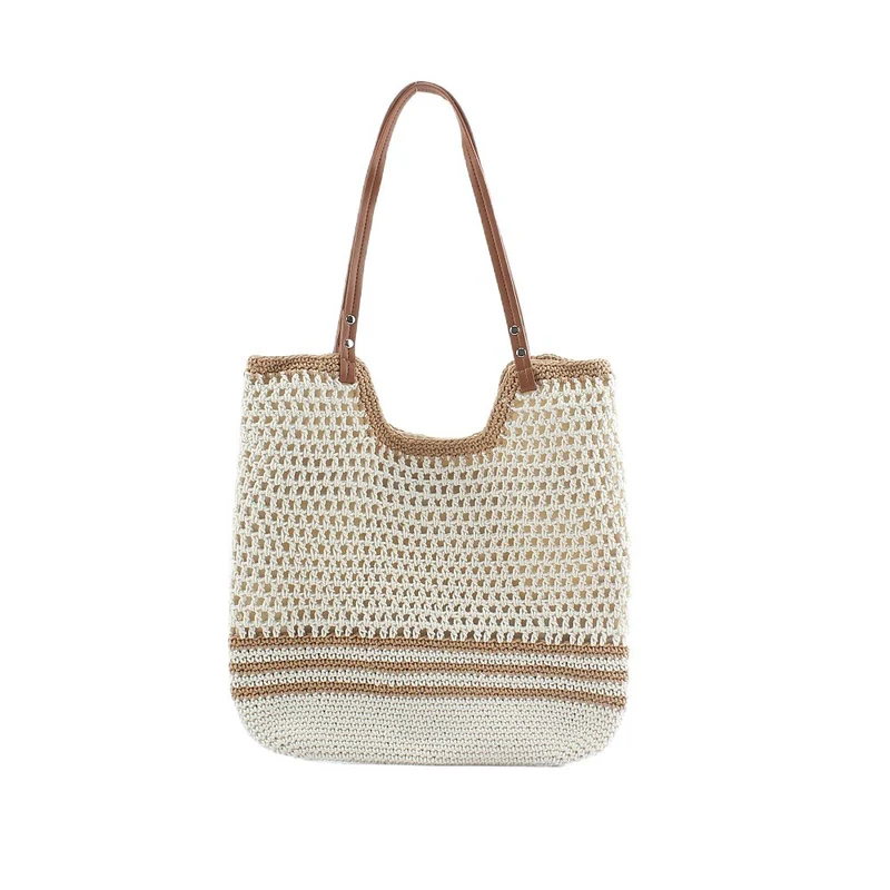 Handgemachte Designer-Strandtasche mit stabilen Ledergriffen Skanto