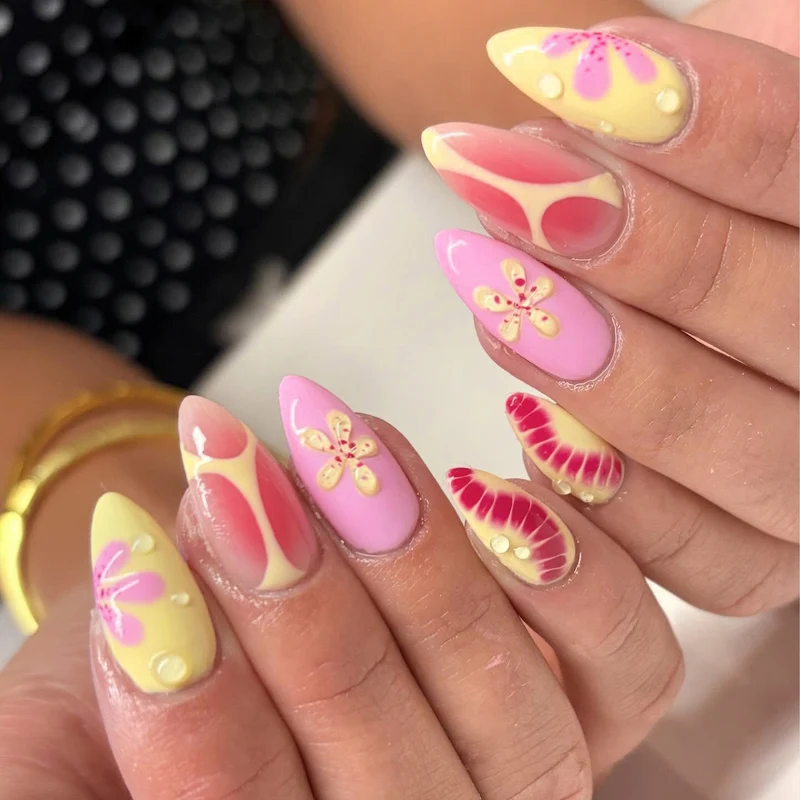 Floral Garden Press-On Nagel Set