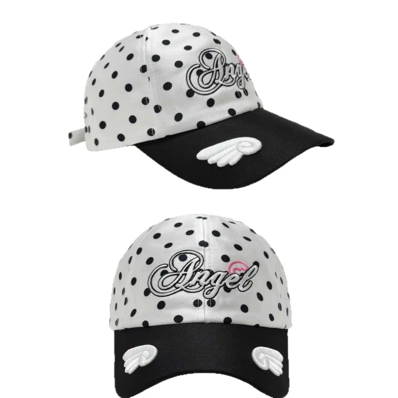 Verspielte Baseballkappe mit Polka-Dot-Stickerei für Damen Skanto