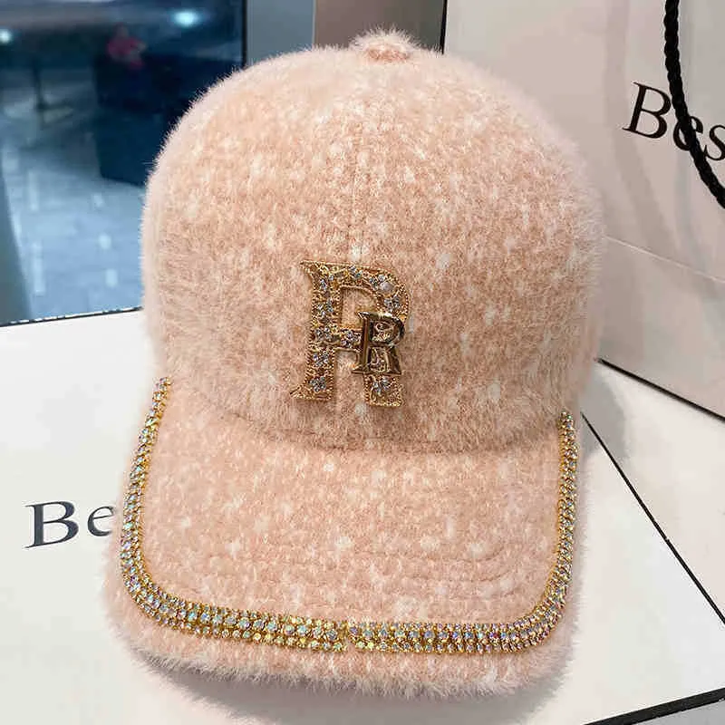Luxuriöse Baseballkappe aus Fleece mit Verzierungen für Damen Skanto