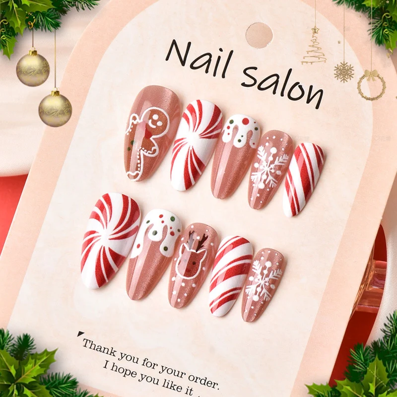 Festliche Feiertags-Themen Press-On Nagelkunst Kollektion