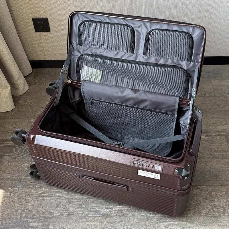 Herren smarter Hartschalen-Reisekoffer mit mehreren Fächern Skanto