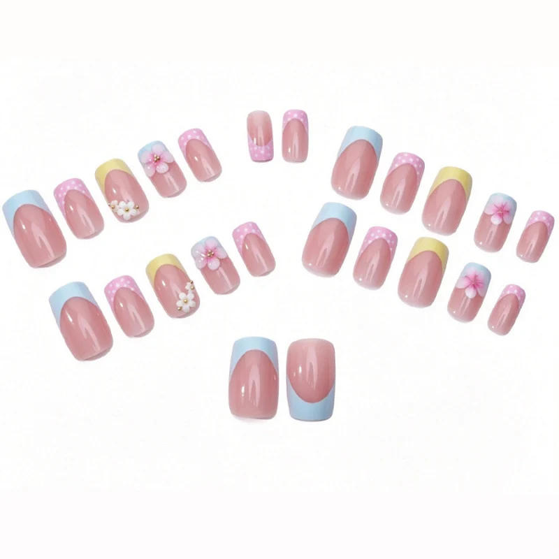 Florale Dekorative Press-On Nagelset 1790738756