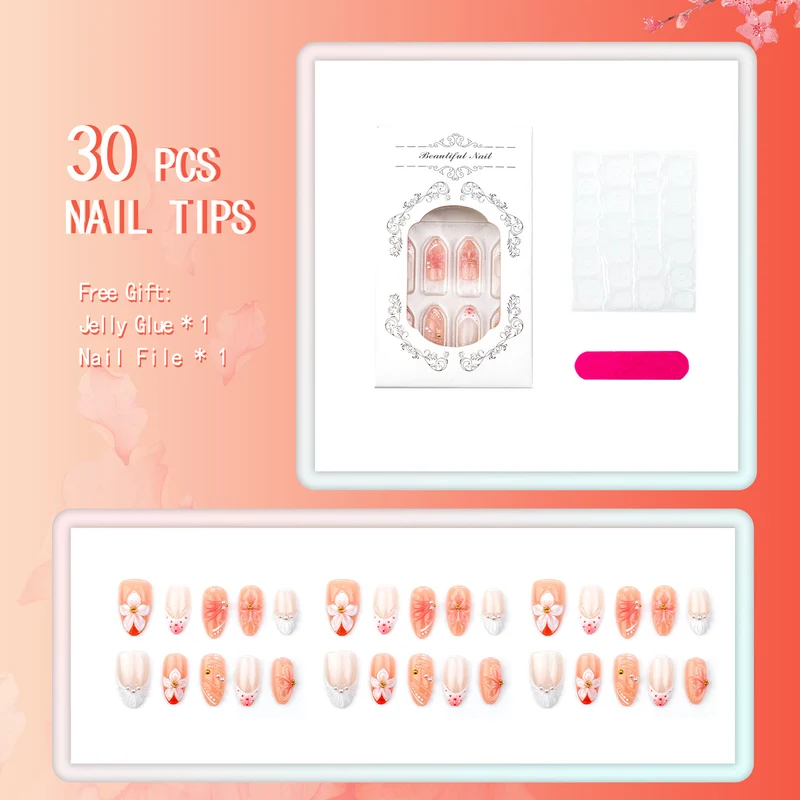 Florales dekoratives Press-On-Nail-Art-Set 1790738810
