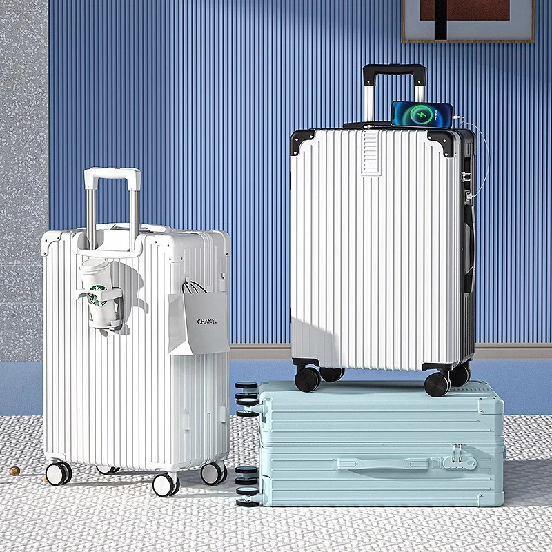 Unisex Gerippter Hartschalen-Reisekoffer Skanto
