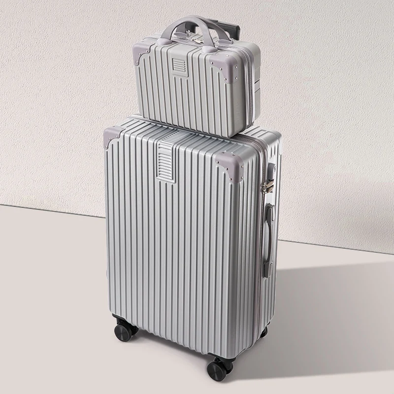 Unisex Gerippter Hartschalen-Reisekoffer Skanto