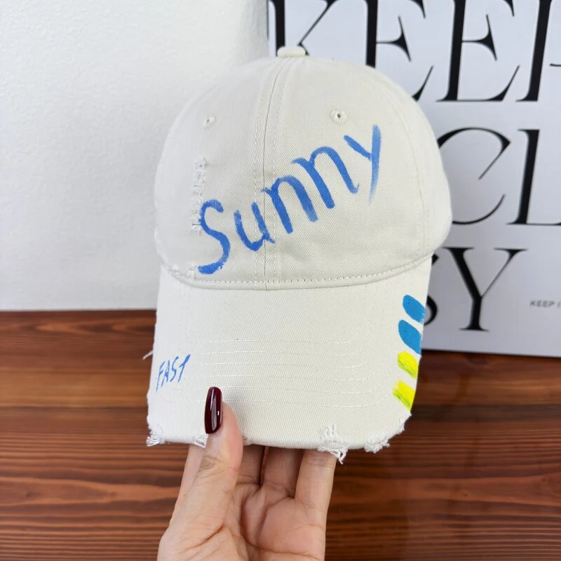 Damen Sonnenhut im Used-Look mit Grafik Skanto